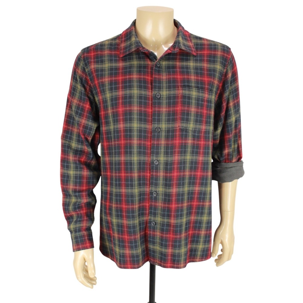 Carbon 2 Cobalt Plaid‎ Shirts Men's Size L Long Sleeve Button Up Soft Preppy